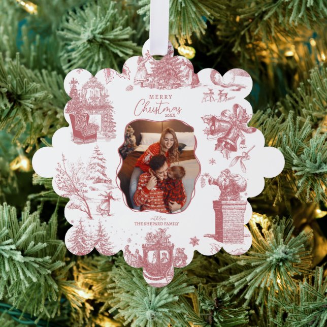 Christmas Chinoiserie Photo Tree Ornament (Insitu (Tree))