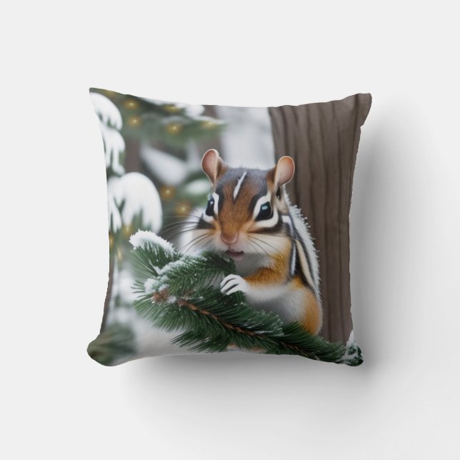 Christmas Chipmunk Cushion (Front)