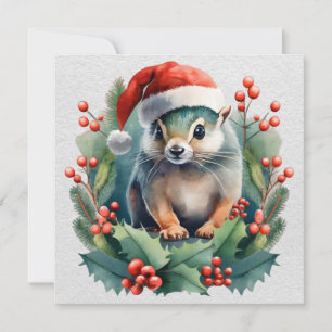 Christmas Chipmunk Greeting Card