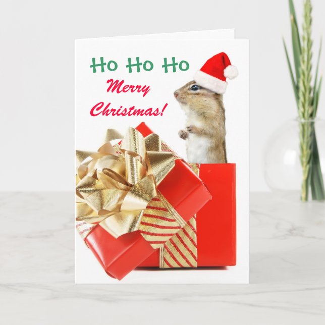 Christmas Chipmunk Holiday Card (Front)