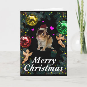 Christmas , Chipmunk (photo) Holiday Card
