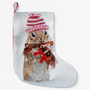 Christmas chipmunk small christmas stocking