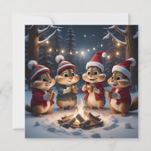 Christmas Chipmunks Greeting Card