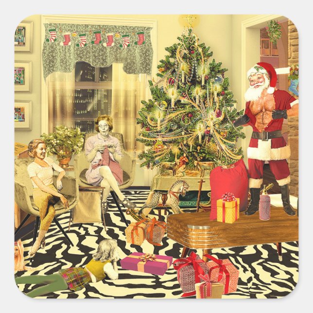 Christmas Chippendale Square Sticker (Front)