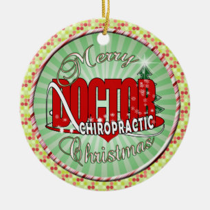 CHRISTMAS CHIROPRACTIC DOCTOR CERAMIC ORNAMENT