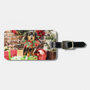 Christmas - Chiweenie - Titus Luggage Tag