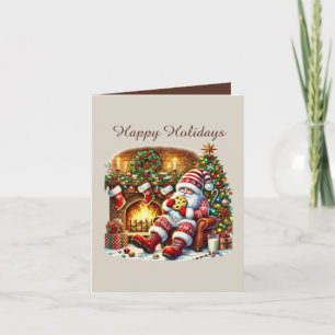 Christmas chocolate chip cookie elf customisable holiday card
