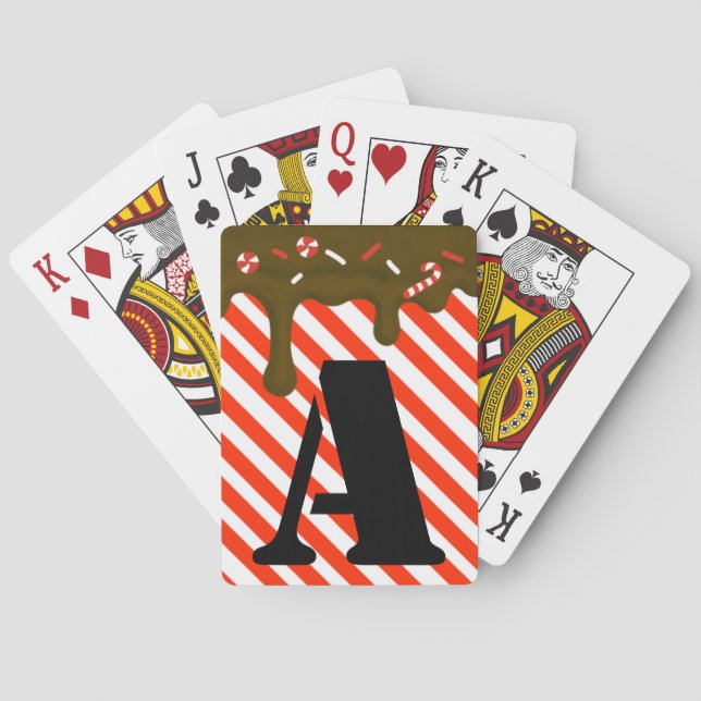 Christmas chocolate drip peppermint candies xmas c playing cards (Back)