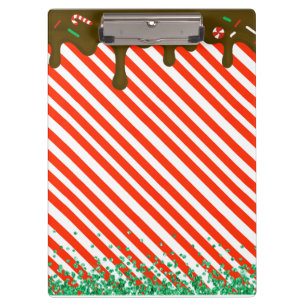 Christmas Chocolate Drip Peppermint Candy Xmas Fun Clipboard