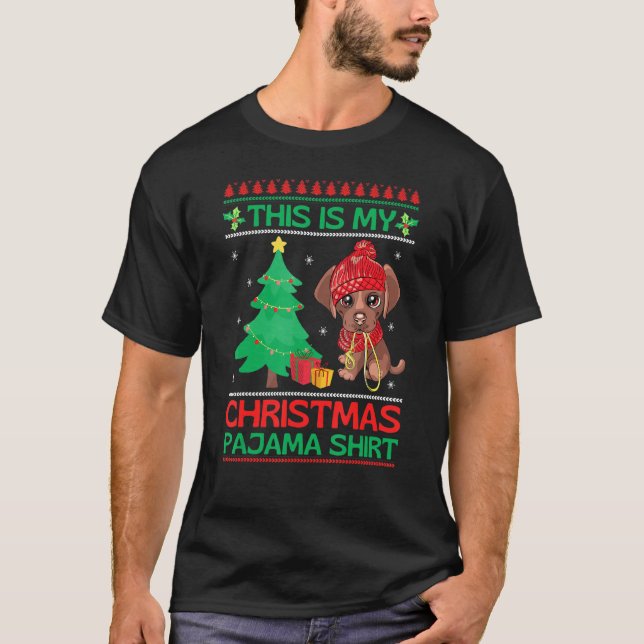 Christmas Chocolate Lab Matching Family Pyjamas La T-Shirt (Front)