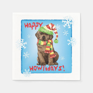 Christmas Chocolate Lab Napkin
