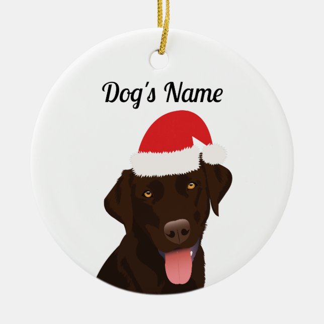Christmas Chocolate Lab Ornament (Front)