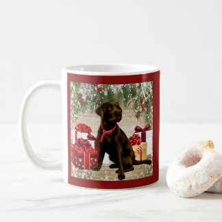 CHRISTMAS CHOCOLATE LABRADOR COFFEE MUG