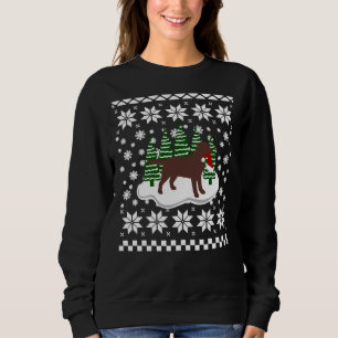 Christmas Chocolate Labrador Silhouette Santa Hat Sweatshirt