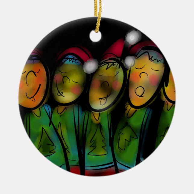 Christmas Choir Ceramic Tree Decoration (Front)