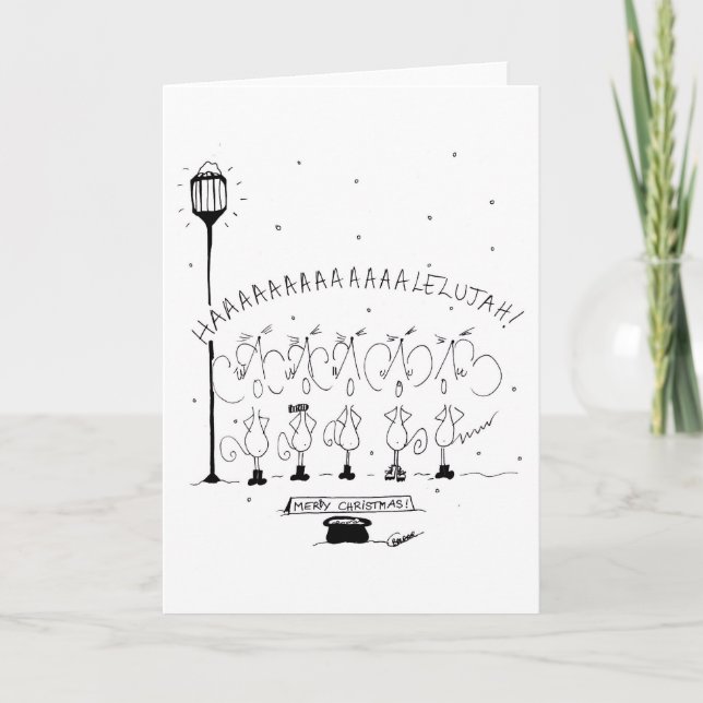 Christmas Choir Stickmice Card (Front)
