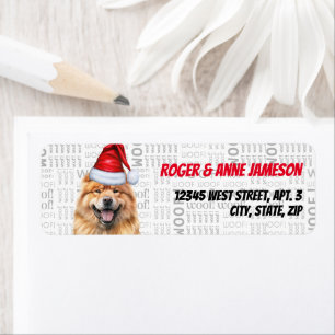 Christmas Chow Chow Santa Dog Return Address Label