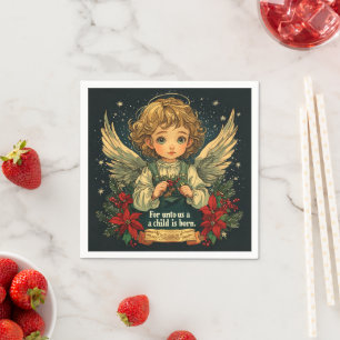Christmas Christ Child Bible Verse Decoupage Napkin