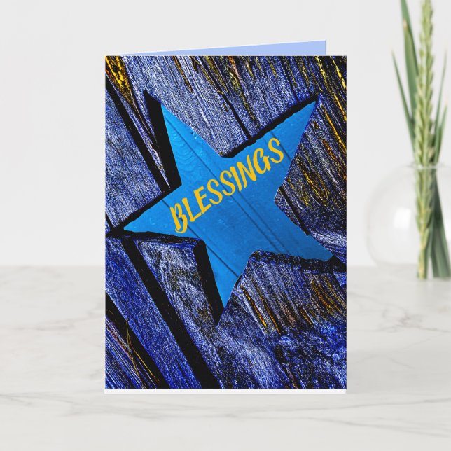 CHRISTMAS CHRISTIAN BIBLE TEXT BLESSINGS STAR CARD (Front)