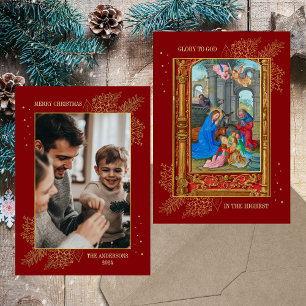 Christmas Christian Catholic Nativity Family Photo Holiday Card