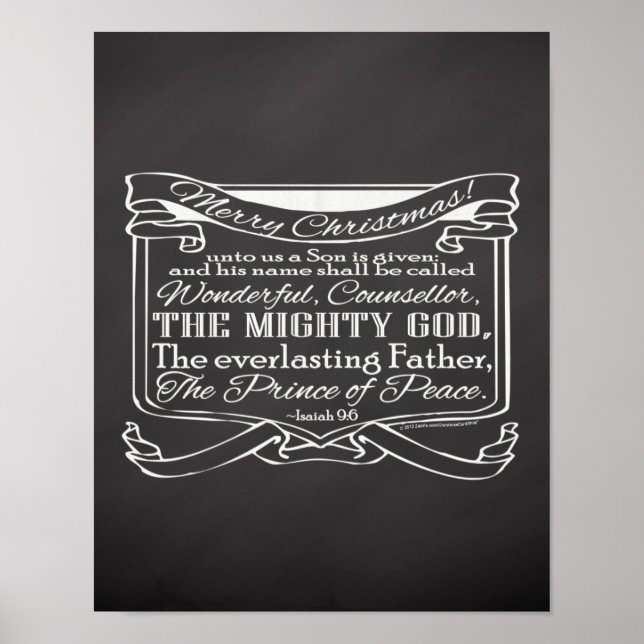 Christmas Christian Chalkboard Scripture Poster (Front)