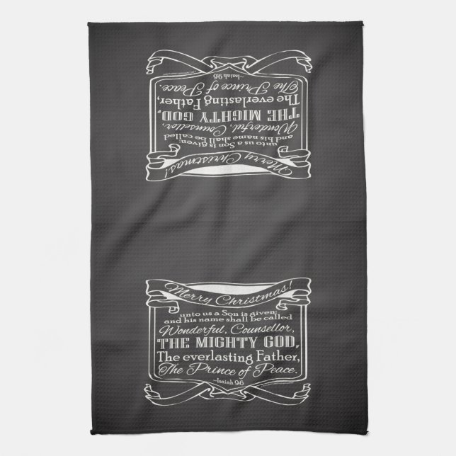 Christmas Christian Chalkboard Scripture Tea Towel (Vertical)