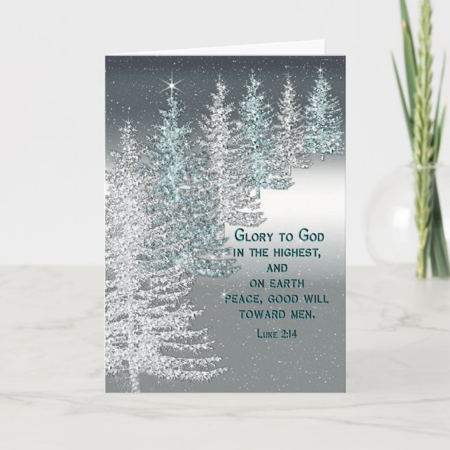 CHRISTMAS - CHRISTIAN - CHRISTMAS TREES -SCRIPTURE HOLIDAY CARD (Front)