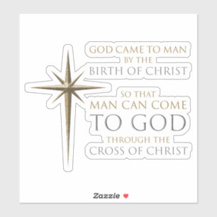 Christmas Christian Faith Star: Birth & Cross