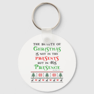 Christmas Christian Gift In His Presence Matthew 1 Key Ring