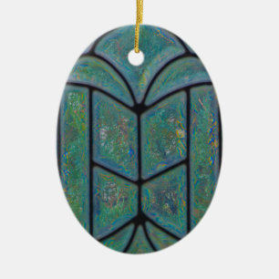 Christmas Christian Glory to God Window Ceramic Ornament