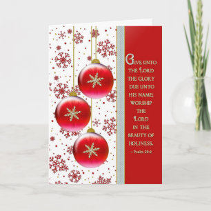 CHRISTMAS -  CHRISTIAN GREETING - RED/VERSE HOLIDAY CARD