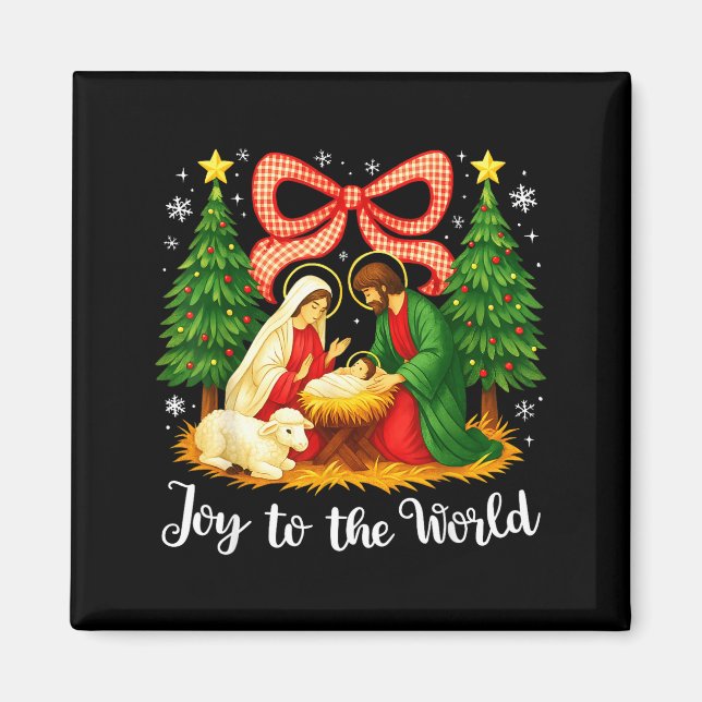 Christmas Christian Joy To The World Coquette Jesu Magnet (Front)