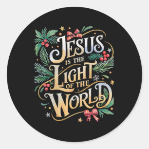 Christmas Christian Nativity Scene Gifts Jesus Is Classic Round Sticker