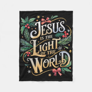 Christmas Christian Nativity Scene Gifts Jesus Is  Fleece Blanket
