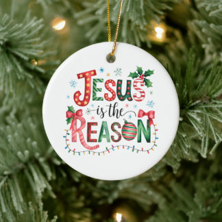 Christmas Christian Personalised Holiday Ceramic Ornament