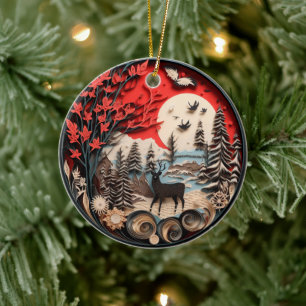 Christmas Christian Personalised Rustic Ceramic Ornament