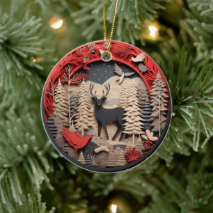 Christmas Christian Personalised Rustic Ceramic Ornament