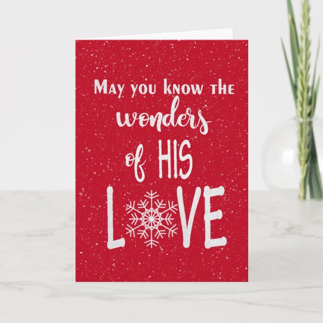 Christmas Christian Quote On Red Holiday Card (Front)
