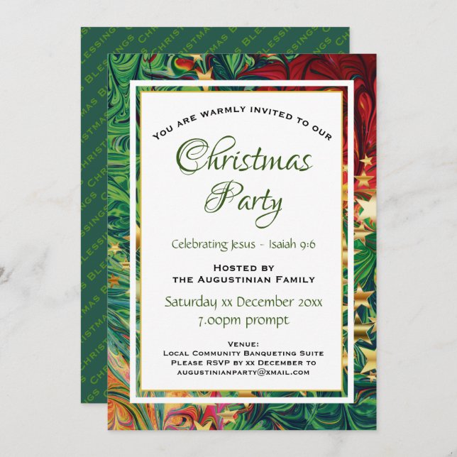 CHRISTMAS Christian Retro Personalised Party Invitation (Front/Back)
