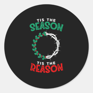 Christmas Christian - Tis The Season Classic Round Sticker