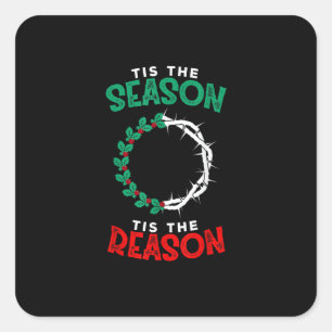 Christmas Christian - Tis The Season Square Sticker