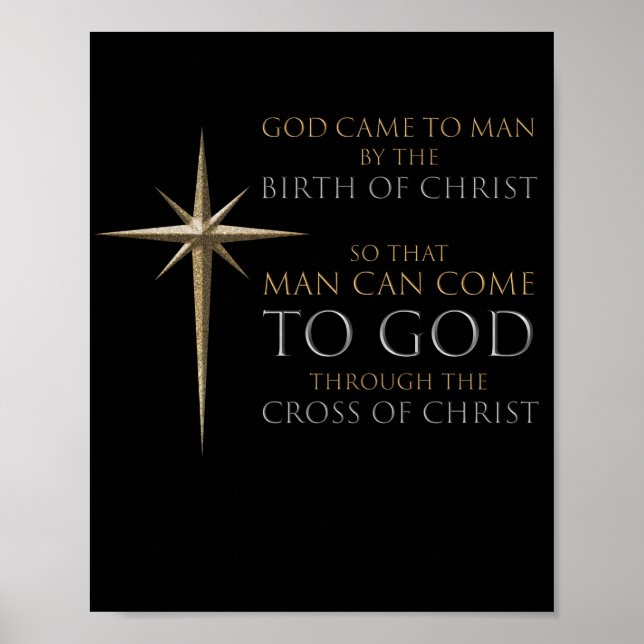 Christmas ChristianStar Birth & Cross of Christ Poster (Front)