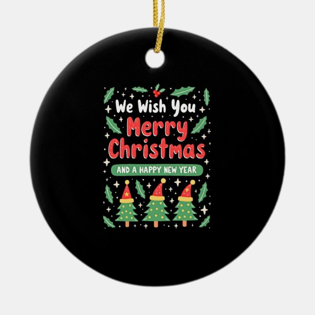 Christmas Christmas Christmas Christmas Christmas  Ceramic Ornament (Front)