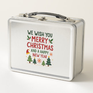 Christmas Christmas Christmas Christmas Christmas Metal Lunch Box