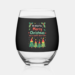 Christmas Christmas Christmas Christmas Christmas  Stemless Wine Glass