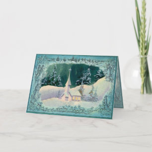 CHRISTMAS CHURCH BY SHARON SHARPE HOLIDAY CARD