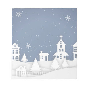 Christmas Church Landscape Notepad