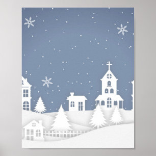 Christmas Church Landscape Poster