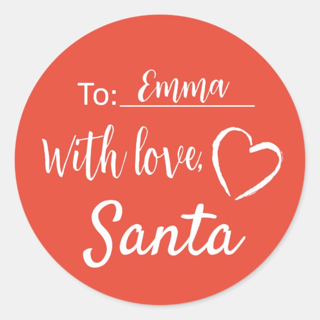 Christmas Cinnabar With Love From Santa Sticker (Front)