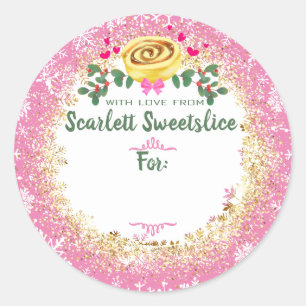 Christmas cinnamon buns baking bakery to from classic round sticker